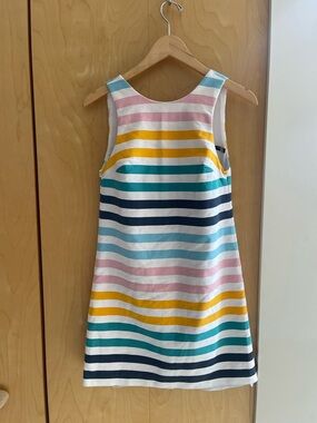 Zara Multicolor Striped Sleeveless Dress - Teal, Navy, Yellow, Pink, White